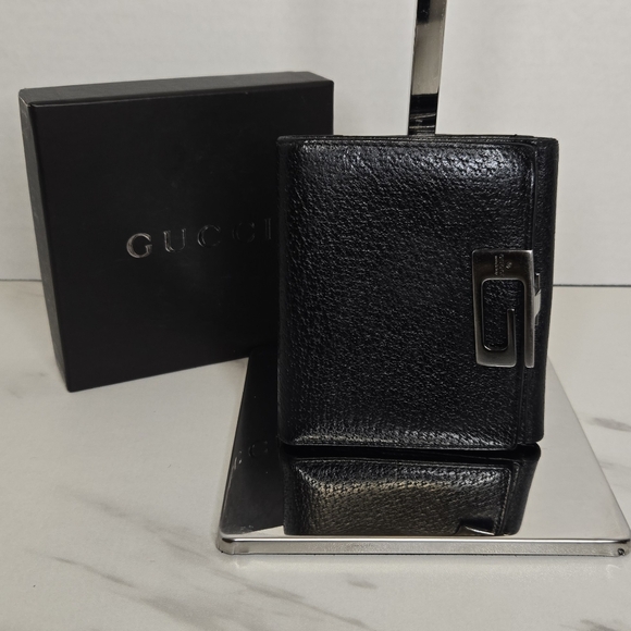Gucci Vintage Tom Ford Black Leather G Compact Wallet with Box - Picture 2 of 12
